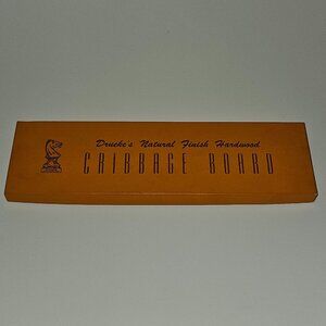 VTG Drueke's Natural Finish Hardwood Cribbage Board Model 2050 Pegs Instructions